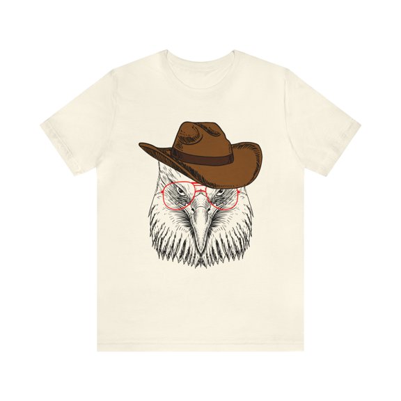 Bald Eagle With Glasses and Cowboy Hat Bella Canvas Unisex Short Sleeve Tee