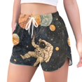 thumbnail image 2 of FORMRS Womens Swim Shorts Mesh Liner Quick Dry Casual Beach Board Bottom with Pockets, Sizes S-2XL, Retro Watercolor Planet, 2 of 9