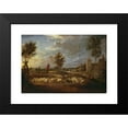 thumbnail image 2 of David Teniers The Younger 18x14 Black Modern Framed Museum Art Print Titled - Sunset Landscape with a Shepherd and His Flock, 2 of 5