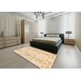 thumbnail image 5 of Ahgly Company Machine Washable Indoor Rectangle Abstract Khaki Gold Area Rugs, 6' x 9', 5 of 7