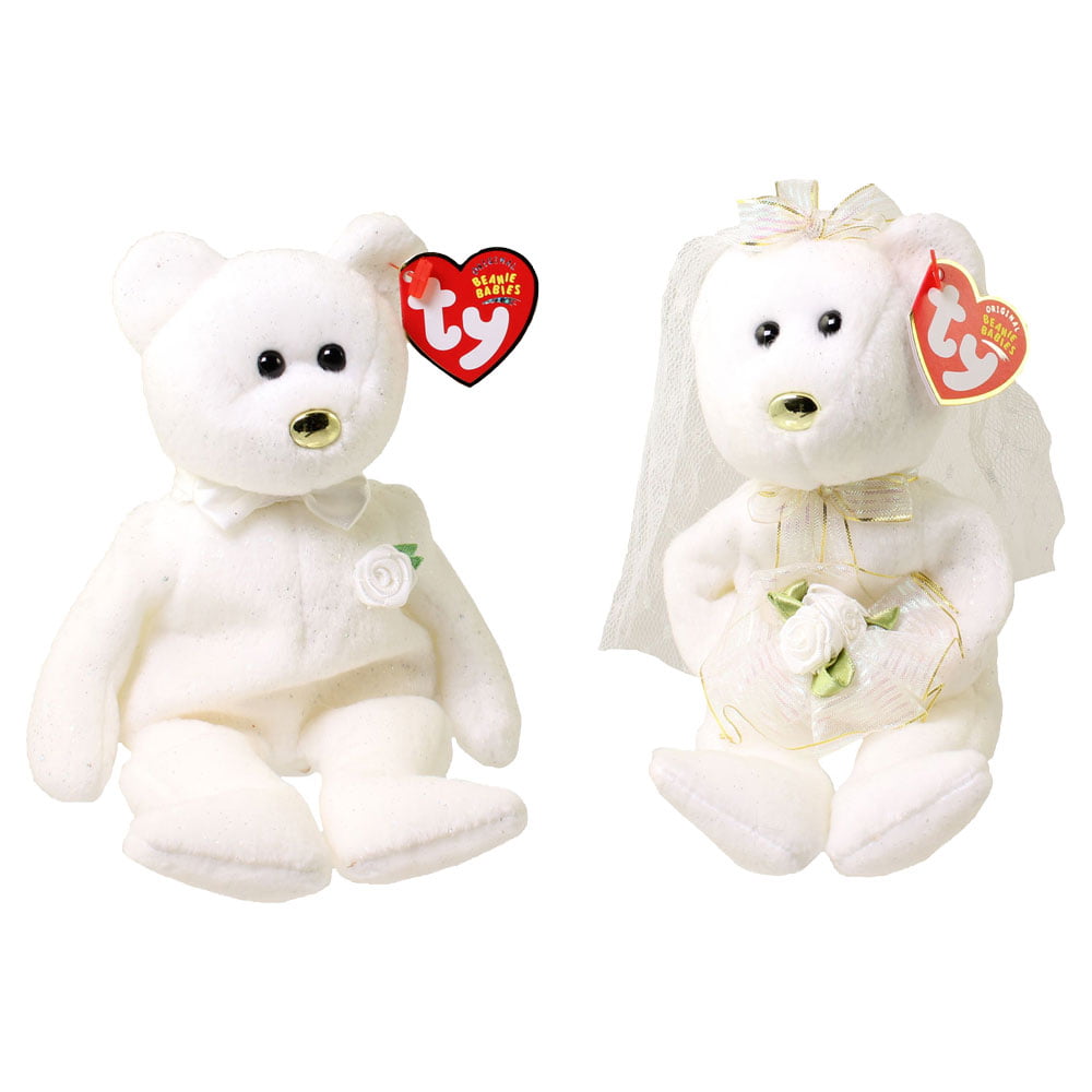 Mrs Retired 2001 White Plush Ty Beanie Babie Bride Wedding Bridal 8in Bear 4364 for sale online 