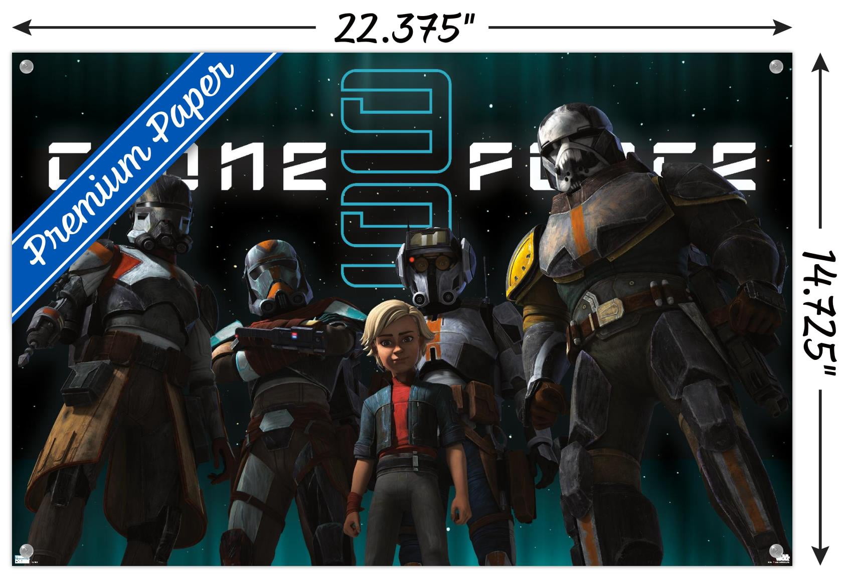 Star Wars: The Bad Batch Season 2 - Group Wall Poster with Push Pins, 14.725" x 22.375"