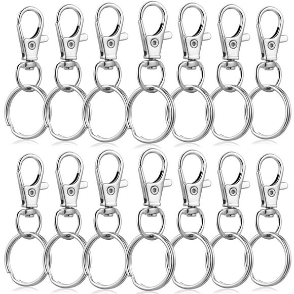 60 Sets Keychain Swivel Clips Key Chain Snap Hooks with Round Rings for Keychains Lanyards Crafts