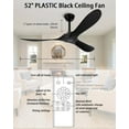 thumbnail image 3 of Skvevn Ceiling Fan with Remote, 52" Outdoor/Indoor Modern Ceiling Fans Reversible DC Motor for Patios, Bedroom, Living Room (Black), 3 of 7