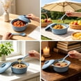 thumbnail image 6 of AUNVITO Microwave Safe Small Cooking Pot Set, Ribbed Handled Bowl With Lid & Spoon, Multi-color Heat Resistant Cookware For Home Dining Prep, 6 of 6
