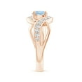 thumbnail image 3 of Angara Natural 0.72 Ct. Aquamarine with Diamond Infinity Ring in 14K Rose Gold for Women (Ring Size: 12), 3 of 10