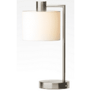 Better Homes & Gardens 18 in Silver Metal Table Lamp with Fabric Hardback Shade