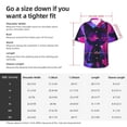 thumbnail image 5 of Susaid Neon Toy Cat Reflections Print Short Sleeve Shirts Button Down Casual Shirts Summer Beach Aloha Button Down Short Sleeve for Men ,XX-Large, 5 of 7
