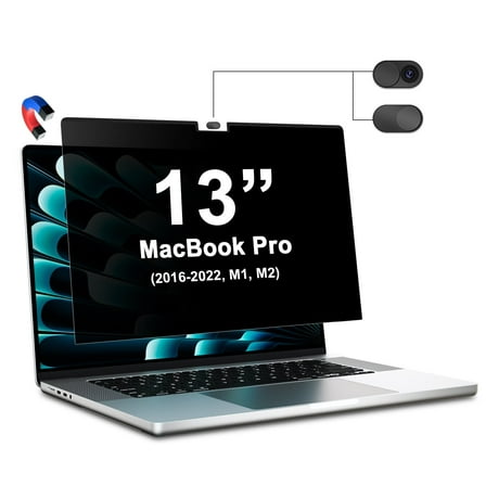Magnetic Privacy Screen for Macbook Pro 13 Inch (2016-2022, M1, M2) / Macbook Air 13 in , Removable Anti Blue Light Glare Filter for Mac 13In Laptop