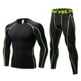 thumbnail image 1 of LANBAOSI Men Workout Set Compression Shirt and Pants Male Top Long Sleeve Sports Tight Base Layer Suit Quick Dry & Moisture-Wicking Size Small, 1 of 5