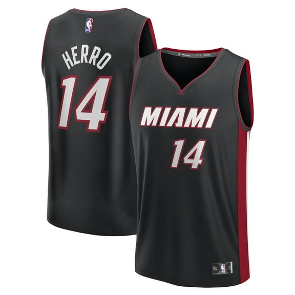 Youth Fanatics Tyler Herro Black Miami Heat Fast Break Replica Player Jersey - Icon Edition