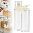 thumbnail image 2 of Kitchen Cereal Storage Container, Rice Storage Container,Airtight Plastic Kitchen Organizer Bin With Pouring Spout Measuring Cup, Cereal Dispenser,Food Storage Box For Grain, Flour Snacks,Beige, 2 of 9