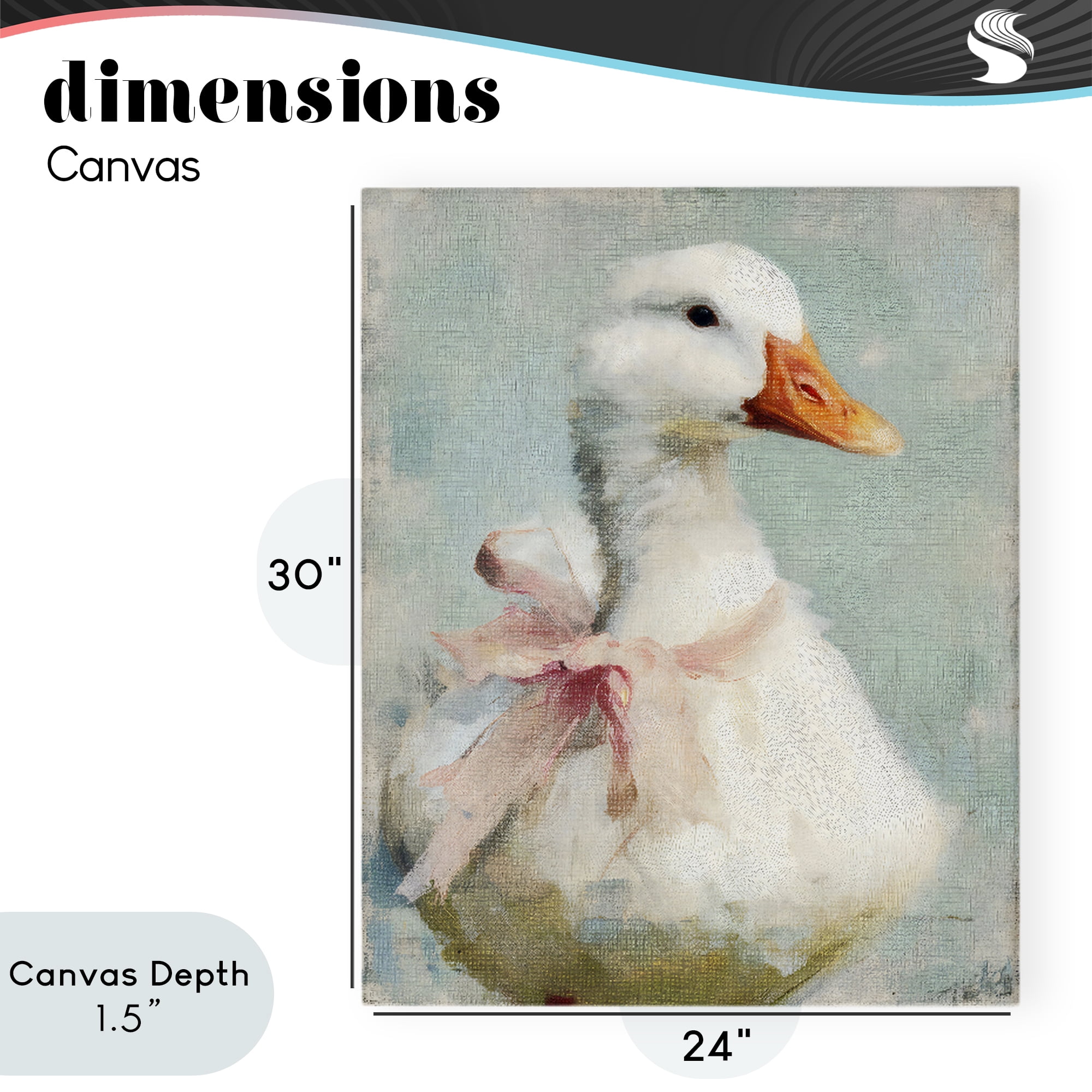 Stupell Industries Soft Pink Bow Goose Canvas Wall Art, design by LSR Design Studio