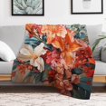 thumbnail image 4 of Throw Blanket Summer Floral Red And Emerald Velvet Flannel Blanket Tropical Hibiscus Flowers Flannel Blanket for Home for Couch Bed Unique Ideas Girls Boys 50"x60", 4 of 8