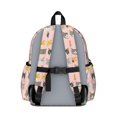 thumbnail image 3 of Multicolor Cat Head Pink Pattern Backpack for School, Cute School Bag with Adjustable Shoulder Straps and Padded Back, 13.4"x11"x4.7", 3 of 5
