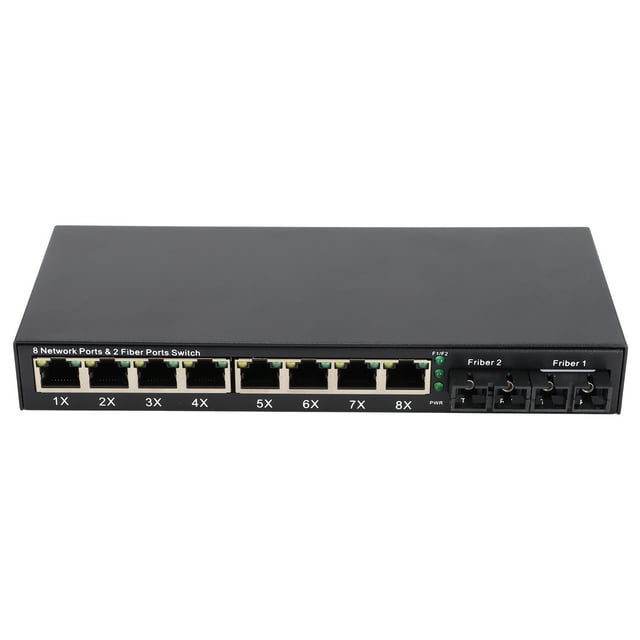 Ethernet Media Converter RJ45 10/100/1000M 2 Fiber 8 Ports Single Mode Dual Fiber for IEEE802.3Z / AB 1000Base‑SXLX