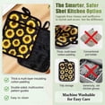 thumbnail image 4 of 2 Pcs Pot Holders with Pocket Cotton Pot Holder Oven Mitts for Kitchen Baking Cooking,Yellow Sunflowers On A Black Background, 4 of 5