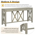 thumbnail image 4 of Euroco 60" Wood Console Table with 4 Drawers,Farmhouse Narrow Long Entryway Table Sofa Table with Open Bottom Storage for Living Room,Kitchen,Hallway,Grey, 4 of 8