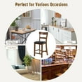 thumbnail image 6 of Gymax Set of 2 Barstools Counter Height Chairs w/Leather Seat & Rubber Wood Legs, 6 of 10