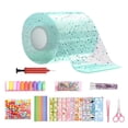 thumbnail image 2 of Glitter Bubble Nano Tape Set, Elastic Double Sided Craft Set for DIY Stress Ball Making, Nano Tape Bubble Kit with Glitter, Straw, Clamps and Stickers (Green), 2 of 7