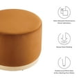 thumbnail image 6 of Modway Tilden Large 23" Round Performance Velvet Upholstered Ottoman in Rust Natural, 6 of 8