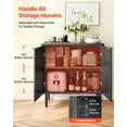 thumbnail image 4 of VEVOR Coffee Bar Cabinet, Mid Century Fluted Coffee Bar Table with 2-Tier Storage, Buffet Stand Cabinet with Barn Door, Sideboard Buffet Station for Living Room, Entryway, 31.5 x 14.7 x 31.5 in, Black, 4 of 9