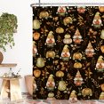 thumbnail image 3 of Nanqianyi Fall Waterproof Shower Curtain Set with Hooks,Gnome Pumpkin Autumn Harvest Bathroom Decor,60x72 Inch,Black, 3 of 5