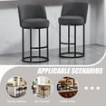 thumbnail image 6 of S-HOME Modern Linen Fabric Counter Height Bar Stools Set of 2 with Backrest and Footrest for Dining Experience, Gray, 6 of 19