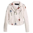 thumbnail image 2 of Floral Night Leather Jacket Women's Faux Leather Jackets Casual Short Coat for Spring Fall and Winter, 2 of 4
