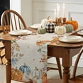 thumbnail image 3 of Orange Blue Thanksgiving Fall Table Runner, Autumn Thanksgiving Kitchen Dining Table Decoration for Home Party Decor 13x60 Inches, 3 of 9