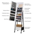 thumbnail image 6 of Ktaxon Freestanding Jewelry Cabinet, LEDs Lockable Jewelry Armoire Stand Organizer w/Bottom Drawer and 4 Movable Wheels, Black, 6 of 7