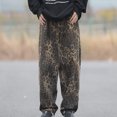thumbnail image 2 of safuny Men's Full Length Pants Wide Leg Cargo Pants Leopard Sweatpants Casual Athletic Relaxed Fitted Fake Denim Joggers Workout Clearance Pocket Trousers Big Men's Multi-color XXL, 2 of 7