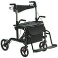 thumbnail image 1 of VEVOR Déambulateur 2 en 1 et Fauteuil de Transport pour Aînés, Déambulateur Roulant Pliant Fauteuil Roulant Combo et Repose-Pieds, Déambulateur Léger avec Poignée Ajustable, Roues Tout-Terrain, 300 Lb, Noir, 1 of 9