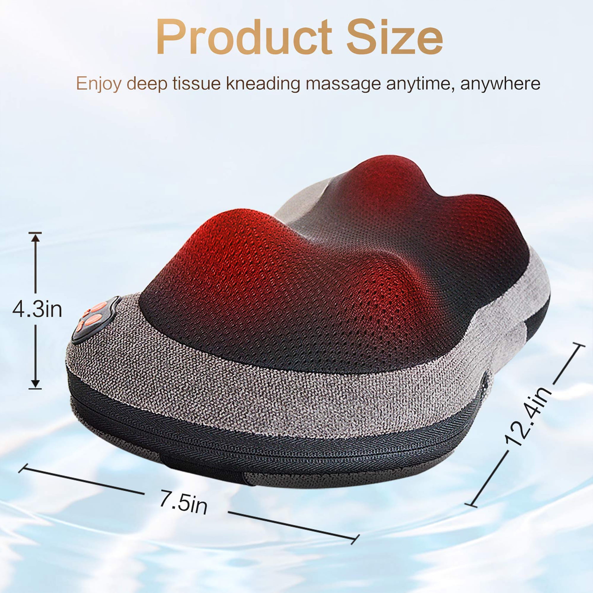 Ikristin Shiatsu Back and Neck Massager Ikristin Tissue Kneading Massage Pillow with Heat