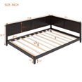 thumbnail image 3 of Full Size Daybed with Backrest and Armrests, Solid Wood Platform Frame with Sturdy Slats Support, Dual-use Low Sofa Bed for Bedroom Living Room, No Box Spring Needed, Espresso, 3 of 7