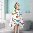 thumbnail image 6 of White Dinosaurs Landscapes Pattern Hooded Bath Towel，50"x30" for Ages 3 To 12 Kids, Quick Dry Lightweight Soft Microfiber Hood Beach Towel Cover Up for Kids, 6 of 7