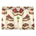 thumbnail image 7 of Yayeee Kitchen Curtains Tier Pair Light Filtering 27"x24" Rod Pocket Short Cafe Window Panel, Strawberry Cake, 7 of 7