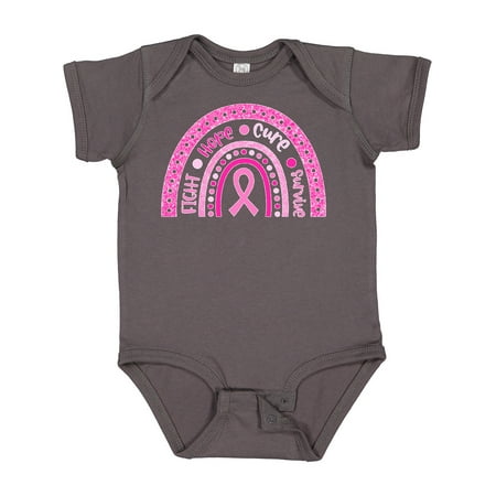 

Inktastic Breast Cancer Awareness Rainbow Fight Hope Cure Survive Gift Baby Boy or Baby Girl Bodysuit
