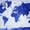 Vivid Blue World Map, variant on Elephant Stock Hued World Map Wall Art - Horizontal Multi Panel Canvas - Living Room Wall Decor - Map Multi Panel - Gray And Blue Decor - 23" x 14"