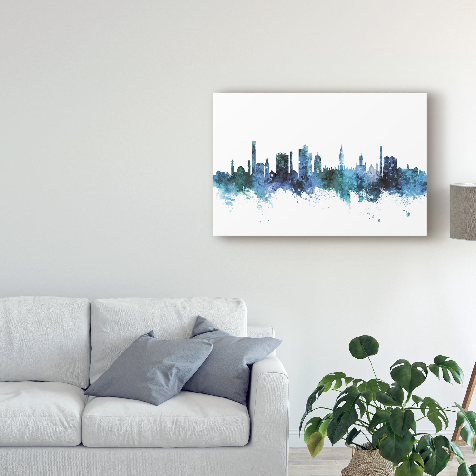 Trademark Fine Art 'Bradford England Skyline Blue' Canvas Art by Michael Tompsett