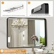 GIANNA Bathroom Mirror 40x 30 Wall Mirror, Vanity Mirror with Rectangular Metal Frame, Black