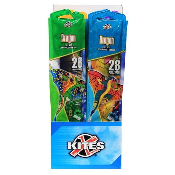 XKites 9083325 Dragon Polyester Cerfs-Volants&44; Couleur Assortie - Pack de 24