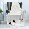 thumbnail image 4 of Anime Soft Flannel Fleece Throw Blanket, 2 Clouds and a Rainbow Happy Face Expressions Japanese Design Nursery Composition, Cozy Plush for Indoor and Outdoor Use, 50" x 60", Multicolor, by Ambesonne, 4 of 5