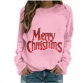thumbnail image 2 of HOMBOM Womens Sweatshirts Funny Merry Pink Christmas Crewneck Ugly Graphic Sweatshirt for Ladies Xmas, 2 of 4