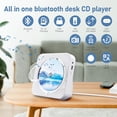 thumbnail image 3 of Reproductor de CD portátil Bluetooth 5.1 ZYOKATA de escritorio blanco, 3 of 7