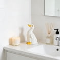 thumbnail image 4 of Figura de pato de cerámica para decoración de escritorio | Adorno de desatascador de inodoro para baño | Detalle decorativo original para estante o encimera, 4 of 7