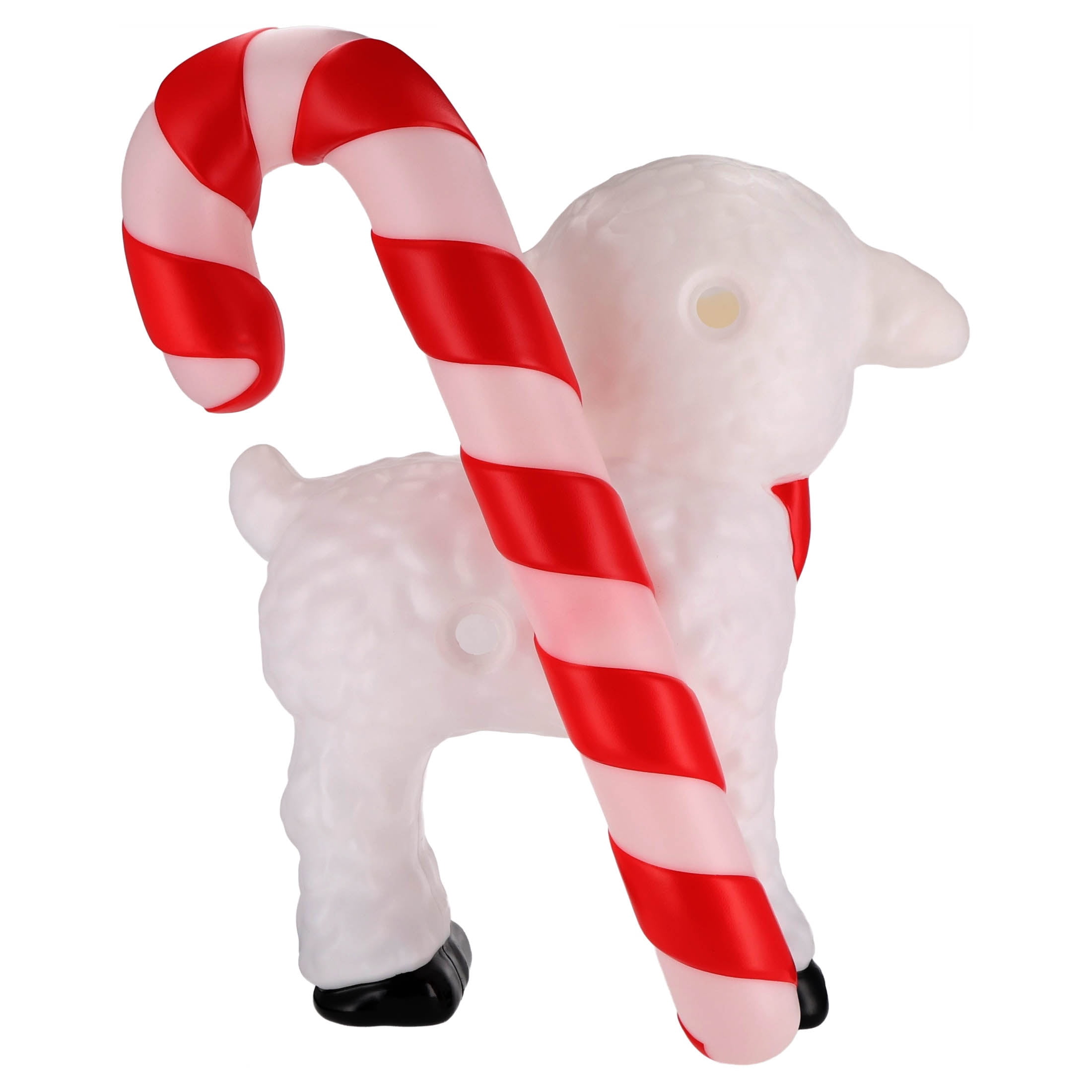 Lighted Blow Mold Sheep with Candy Cane Indoor/Outdoor Christmas Decoration, Multicolor, 26", by Holiday Time