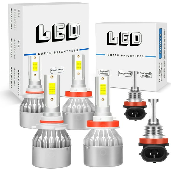 For  Chevy Equinox 2010-2017 LED Headlights 8000LM 9005 High Beam H11 Low Beam H11 Fog Light Led Bulbs 6pcs