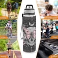 thumbnail image 7 of 1000ML Transparent Sports Water Bottle with Handle & Straw Portable Water Bottle for Outdoor Camping Gym Butterfly by Moon and Flowers, 7 of 7