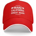 thumbnail image 1 of Make Ca Great Again Golf Hats California Stong Baseball Cap Classic Adjustable Workout Dad Caps, 1 of 8